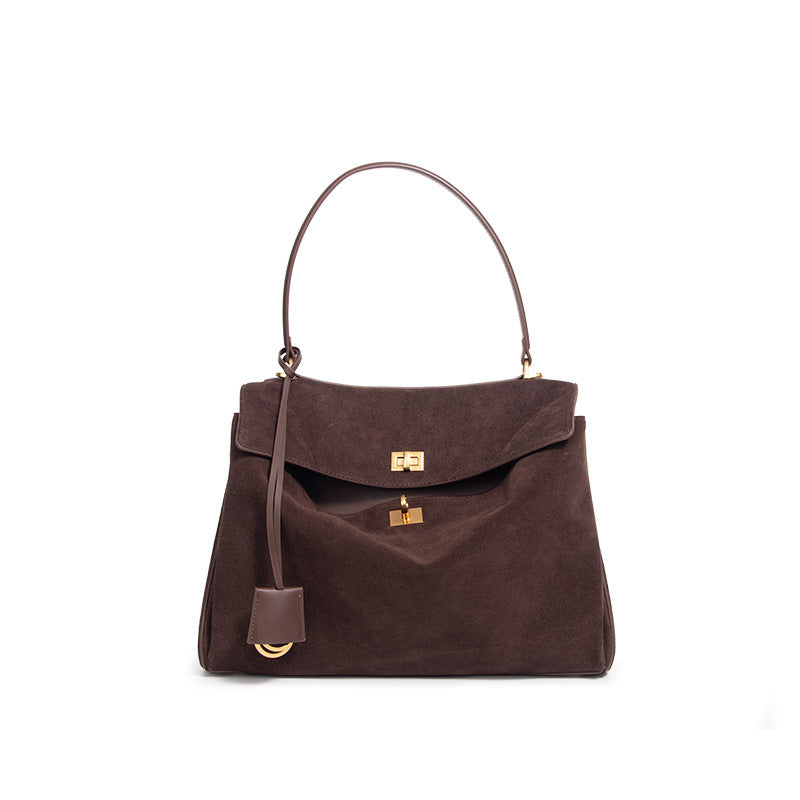 Women's Frosted Soft Leather High-grade Genuine Retro Large Crossbody Bags