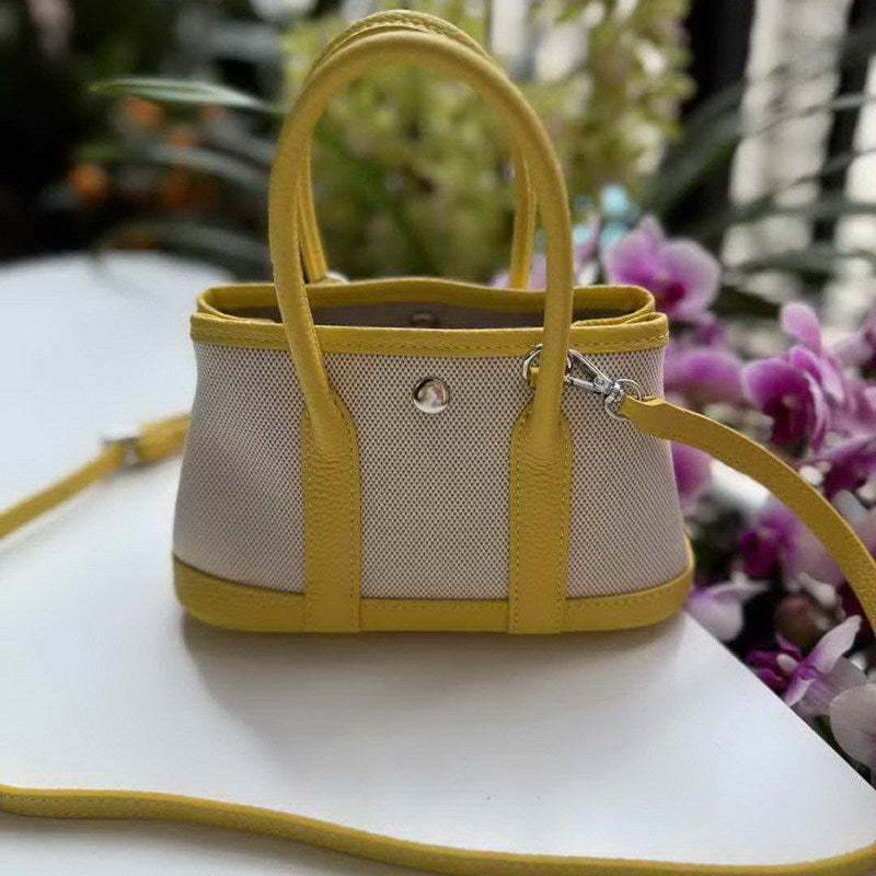 First Layer Cowhide Contrast Color Fashion Handbags