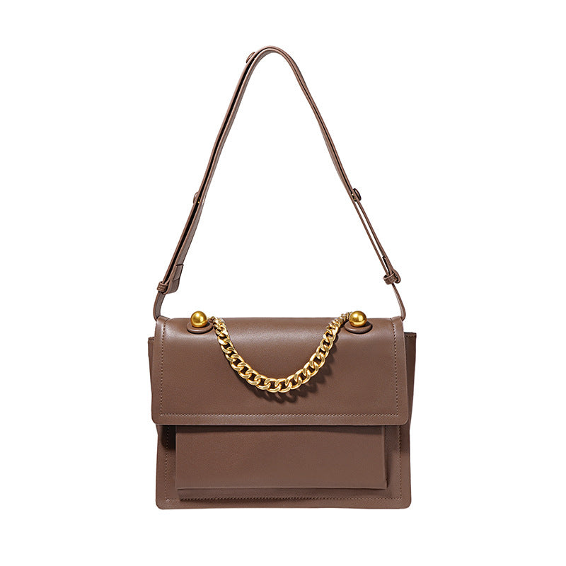 Women's Cowhide For Commuter Niche Texture Large Shoulder Bags
