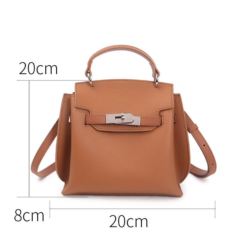 Women's Fashion Cattlehide Leather Kelly Genuine High Shoulder Bags
