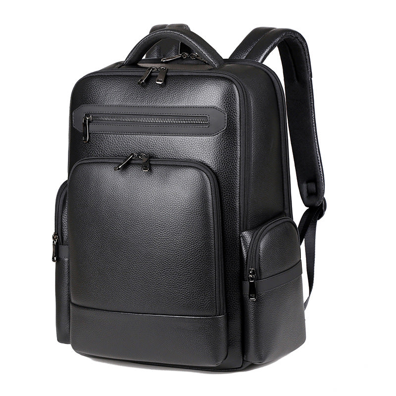 Men's Business First Layer Cowhide Large Capacity Backpacks