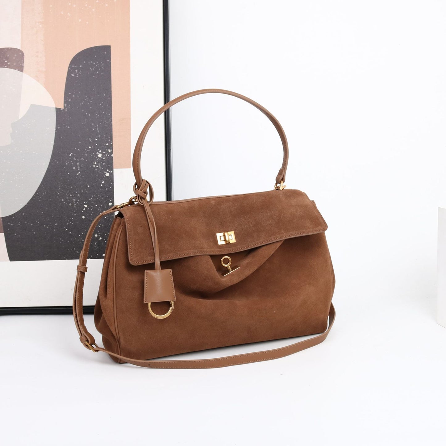 Creative Charming Loose Matte Leather Latch Handbags