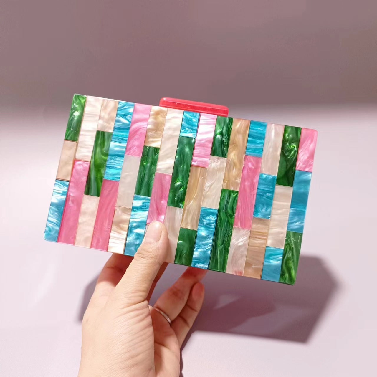 Women's Acrylic Stitching Dinner Wedding Banquet Clutch Evening Bags