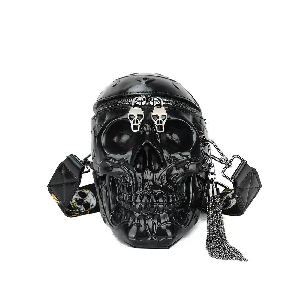 Women's Goth Skull Funny Halloween Style Tassel Shoulder Bags