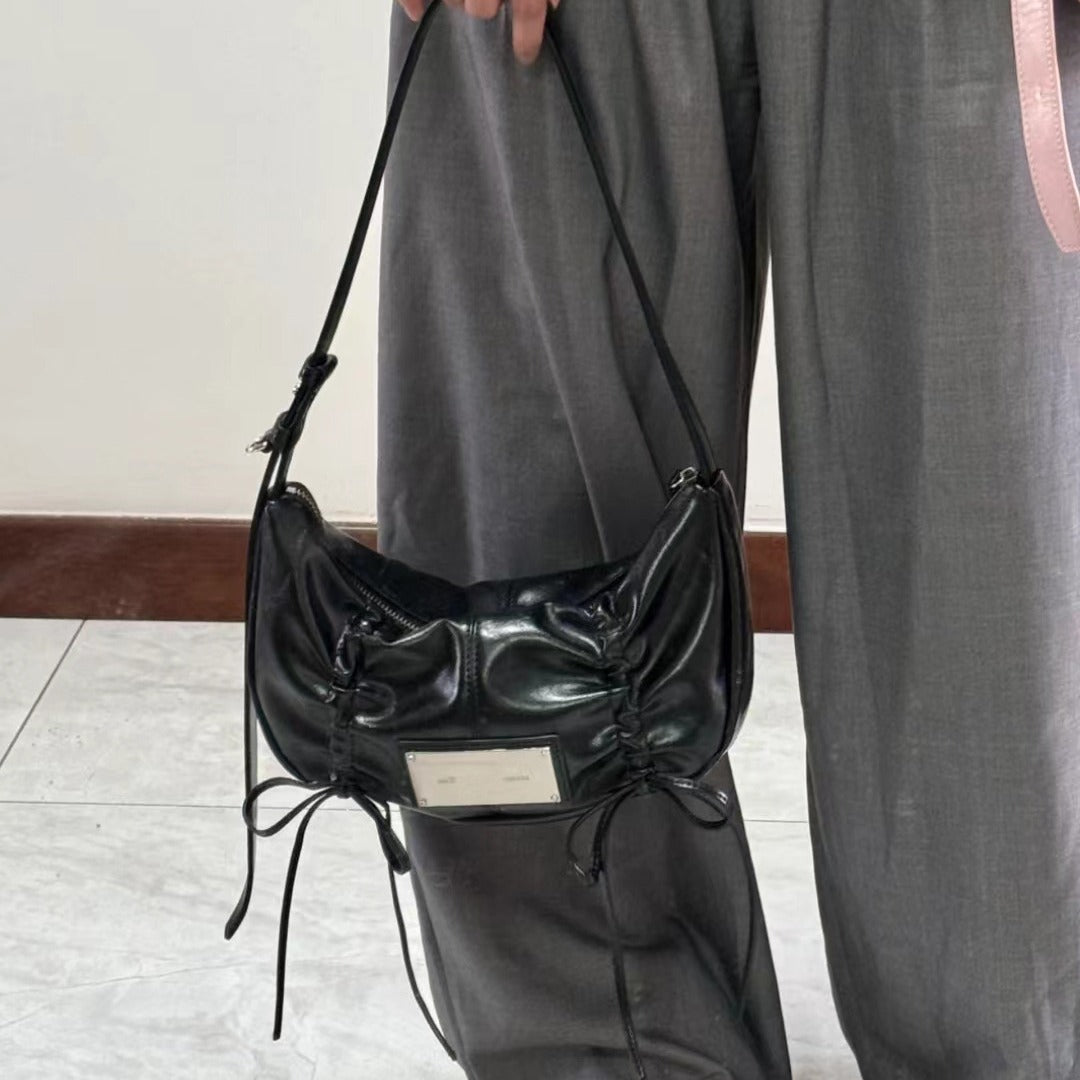 Women's Classic Niche Pleated Underarm Motorcycle Crossbody Bags