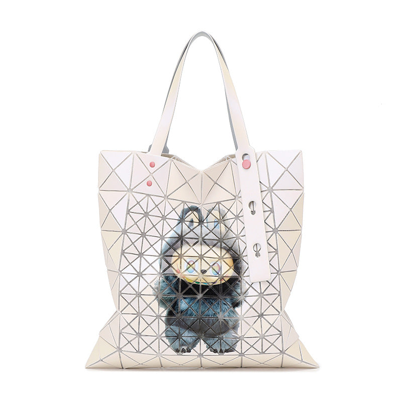 Diamond Quilted Color Nail Large Capacity Tote Bags