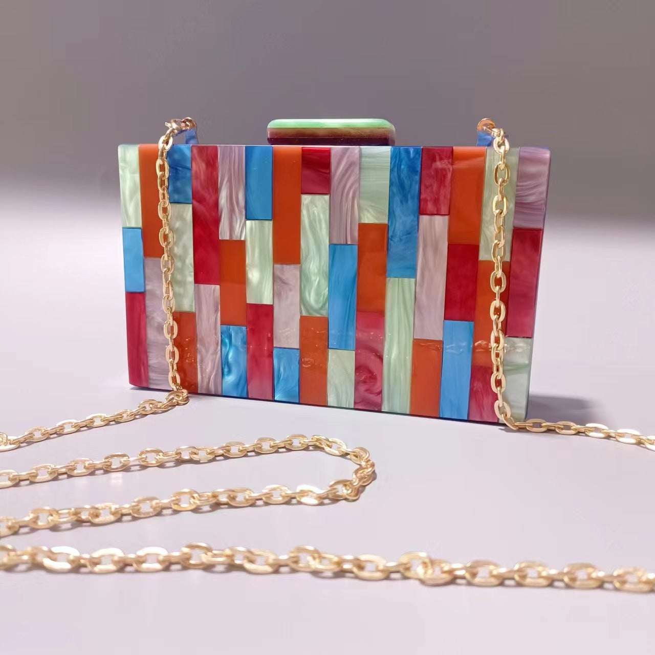 Women's Acrylic Stitching Dinner Wedding Banquet Clutch Evening Bags