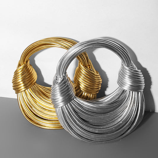 Gold Sier Color Clutch Knotted Bundle Shoulder Bags