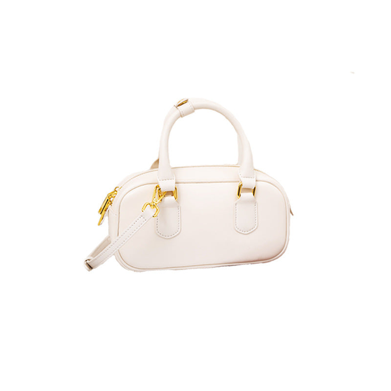 Women's Cow Leather Fashion Bowling Boston Handbags