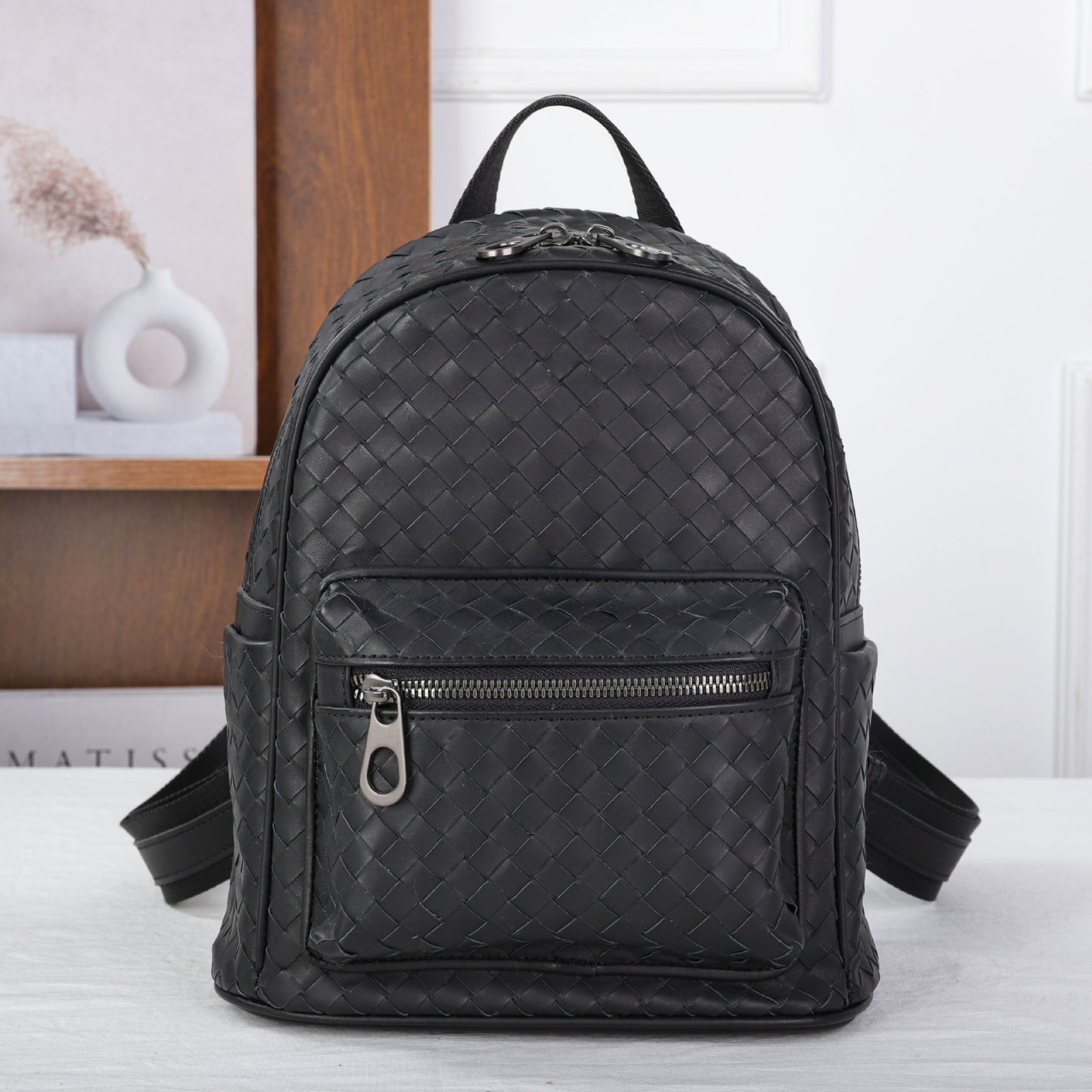 Women's & Men's & First Layer Cowhide Hand-woven Backpacks
