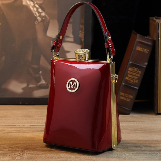 Vertical Style Mobile Patent Leather Glossy Can Crossbody Bags