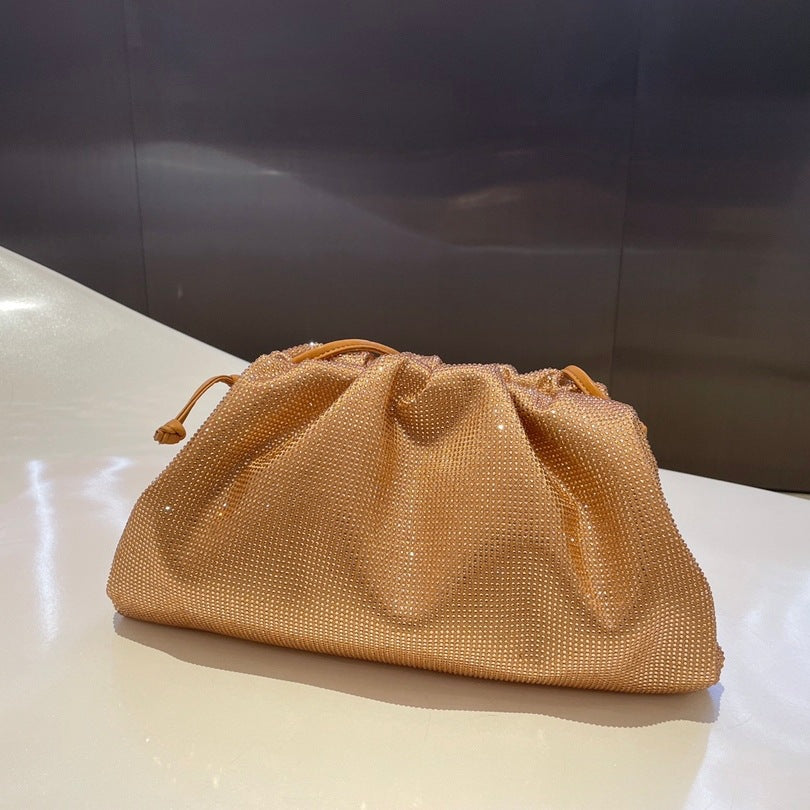 Women's Diamond Cloud Korean Style Pleated Clip Crossbody Bags