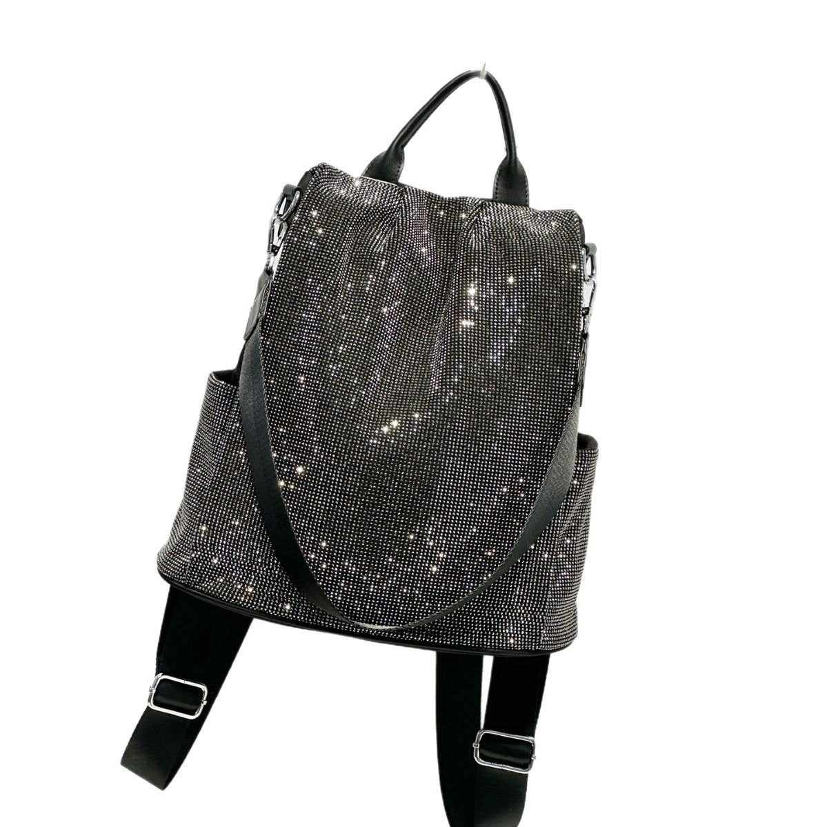 Women's Rhinestone Korean Style Versatile Sequin Fashion Large Backpacks