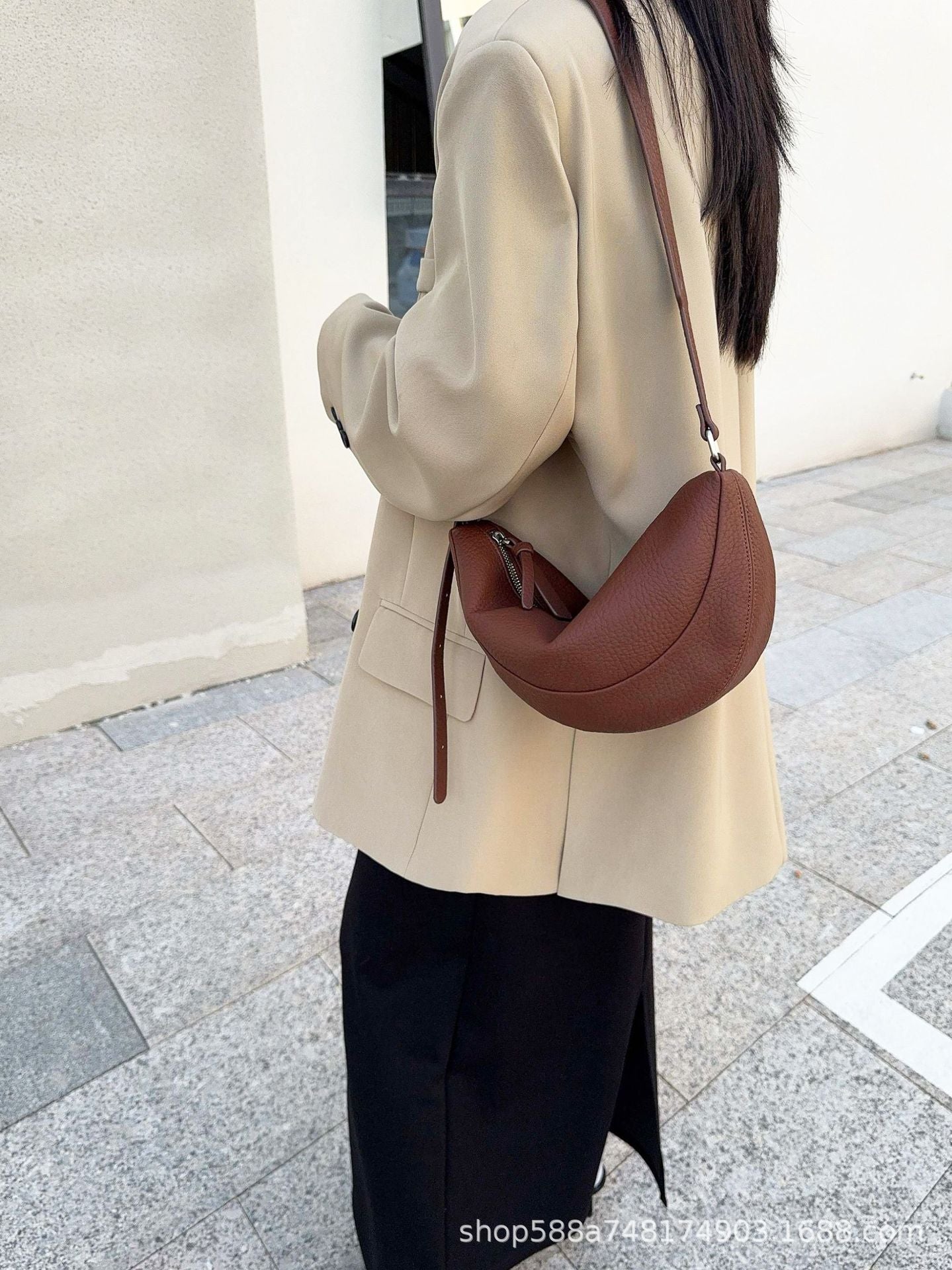 Women's Litchi Pattern Leather Can Be Praised Crossbody Bags