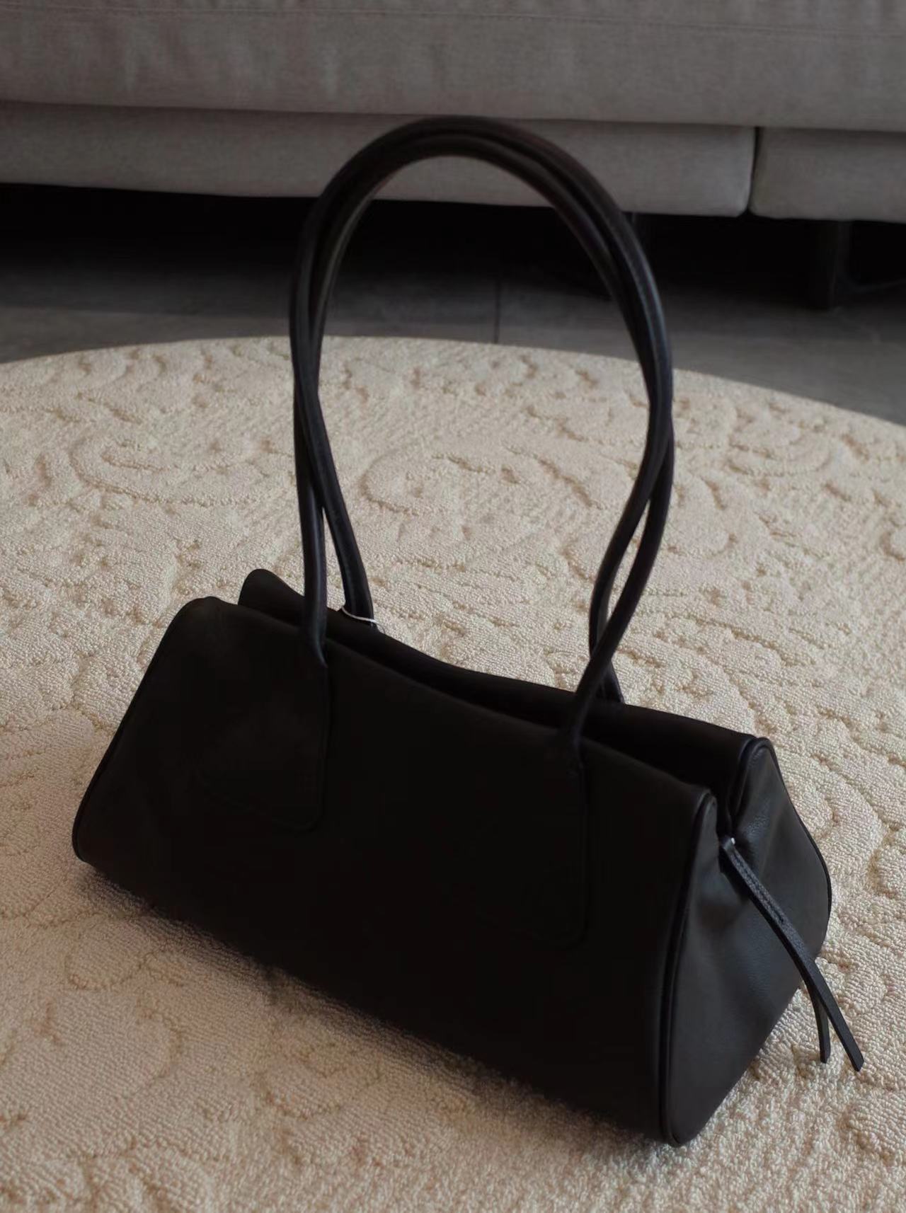French Simplicity Triangle Leather Pillow Boston Bags