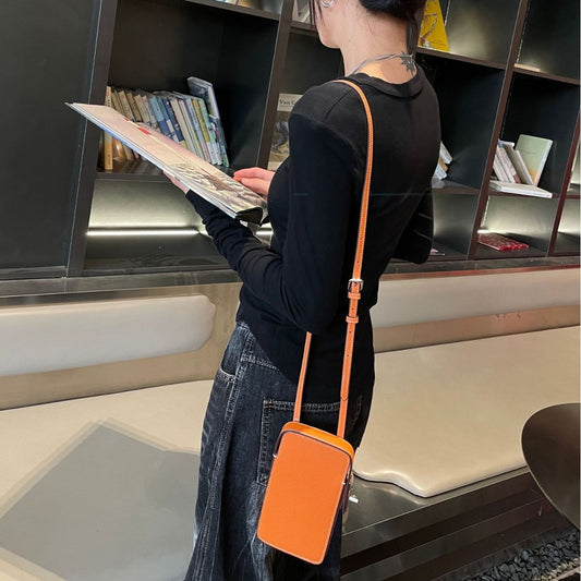 Women's Fashionable Mobile Palm Print Genuine Leather Box Crossbody Bags