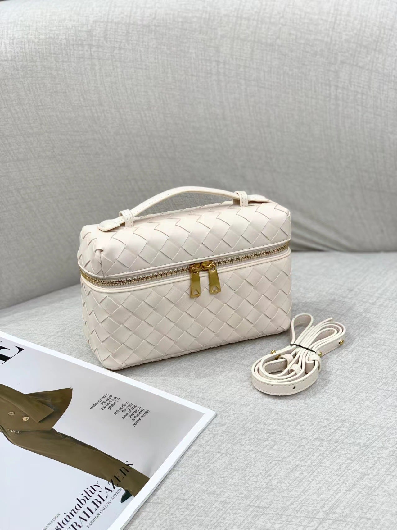 Leather Hand-woven Vintage Weave Lunch Box Backpacks