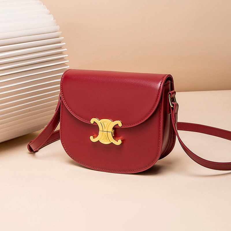Semicircle Arc Saddle Vintage Genuine Leather Crossbody Bags