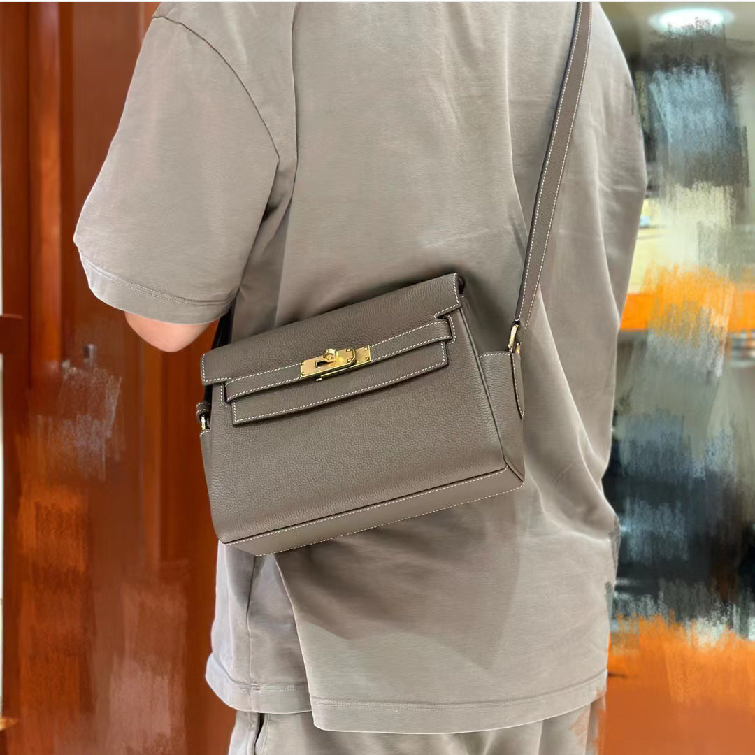 First Layer Cowhide Kelly Versatile Retro High-grade Shoulder Bags