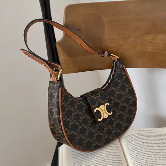 Women's Genuine Leather Underarm Retro Fashion Saddle Bags