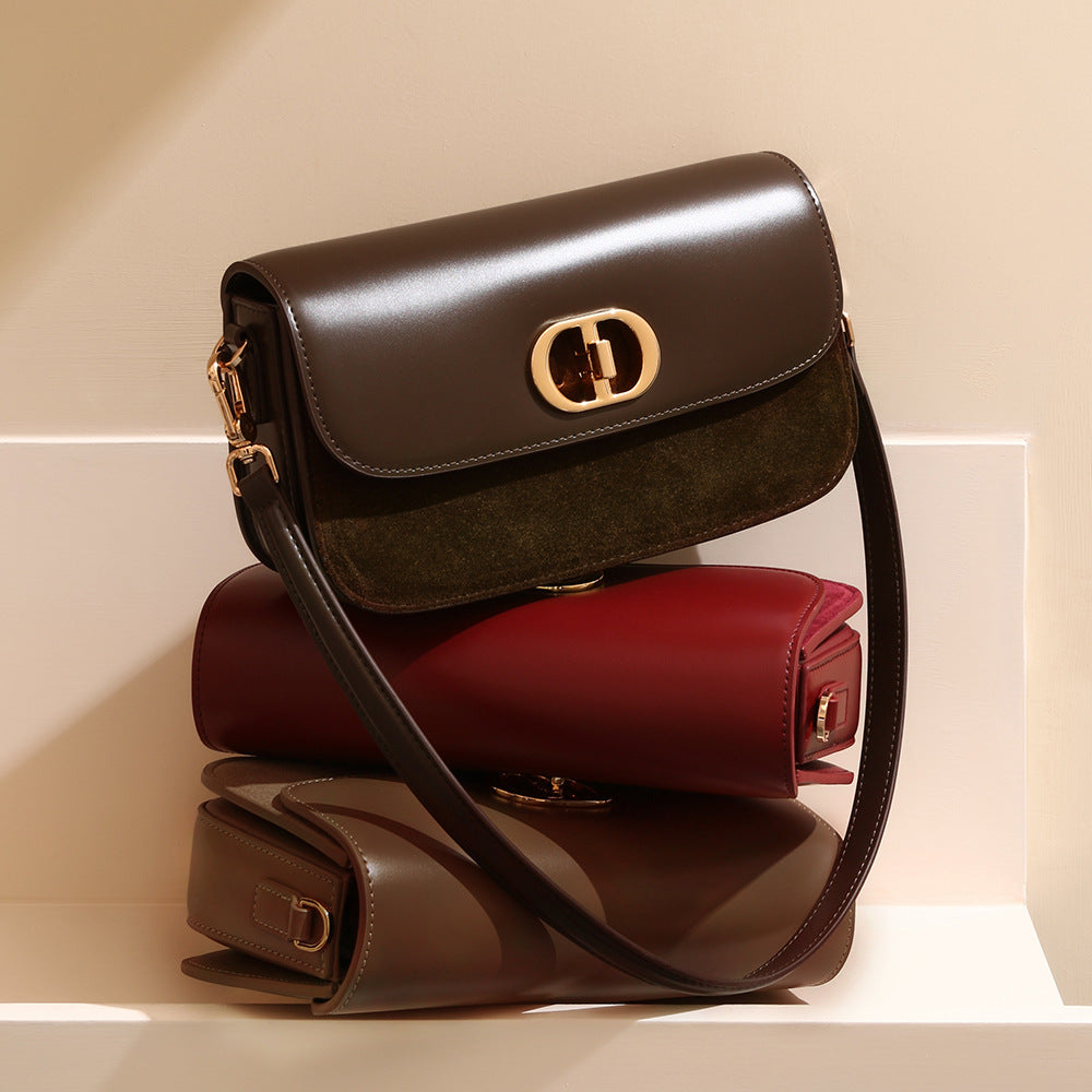 Women's Retro Light Frosted Cow Leather Underarm Shoulder Bags