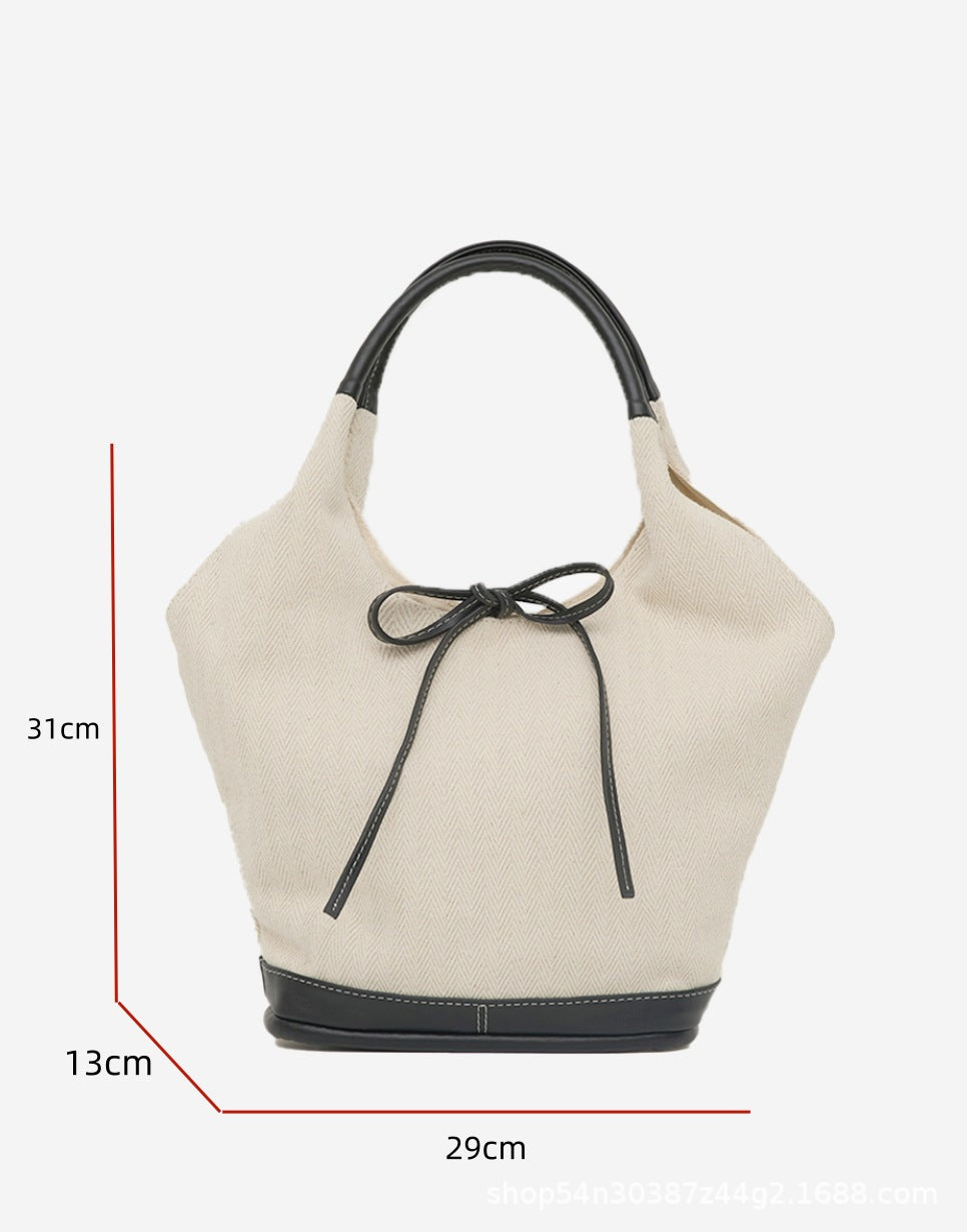 Women's Niche Large Capacity Retro Ingot Canvas Shoulder Bags