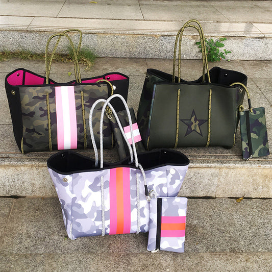 Neoprene Beach Printing Weekend Portable Seaside Handbags