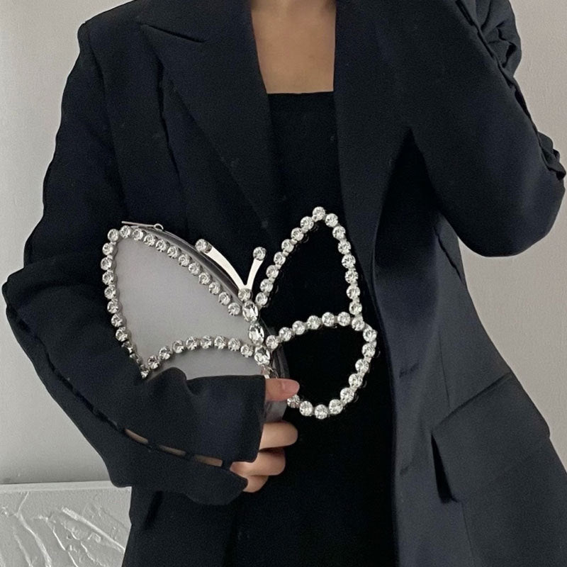 Classy Trendy Creative Diamond Butterfly Clutch Bags