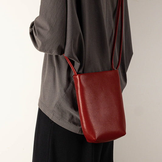 Women's Genuine Leather Retro Fashion Mobile Crossbody Bags