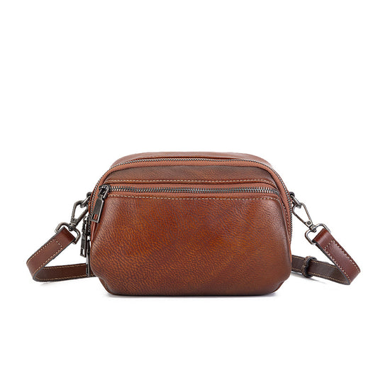 Women's Round Hand-rub Color Soft Large Capacity Crossbody Bags