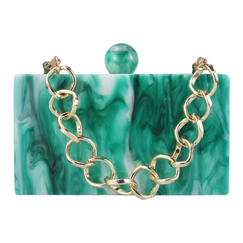 Women's Marble Acrylic Fashion Clutch Dinner Wedding Bags