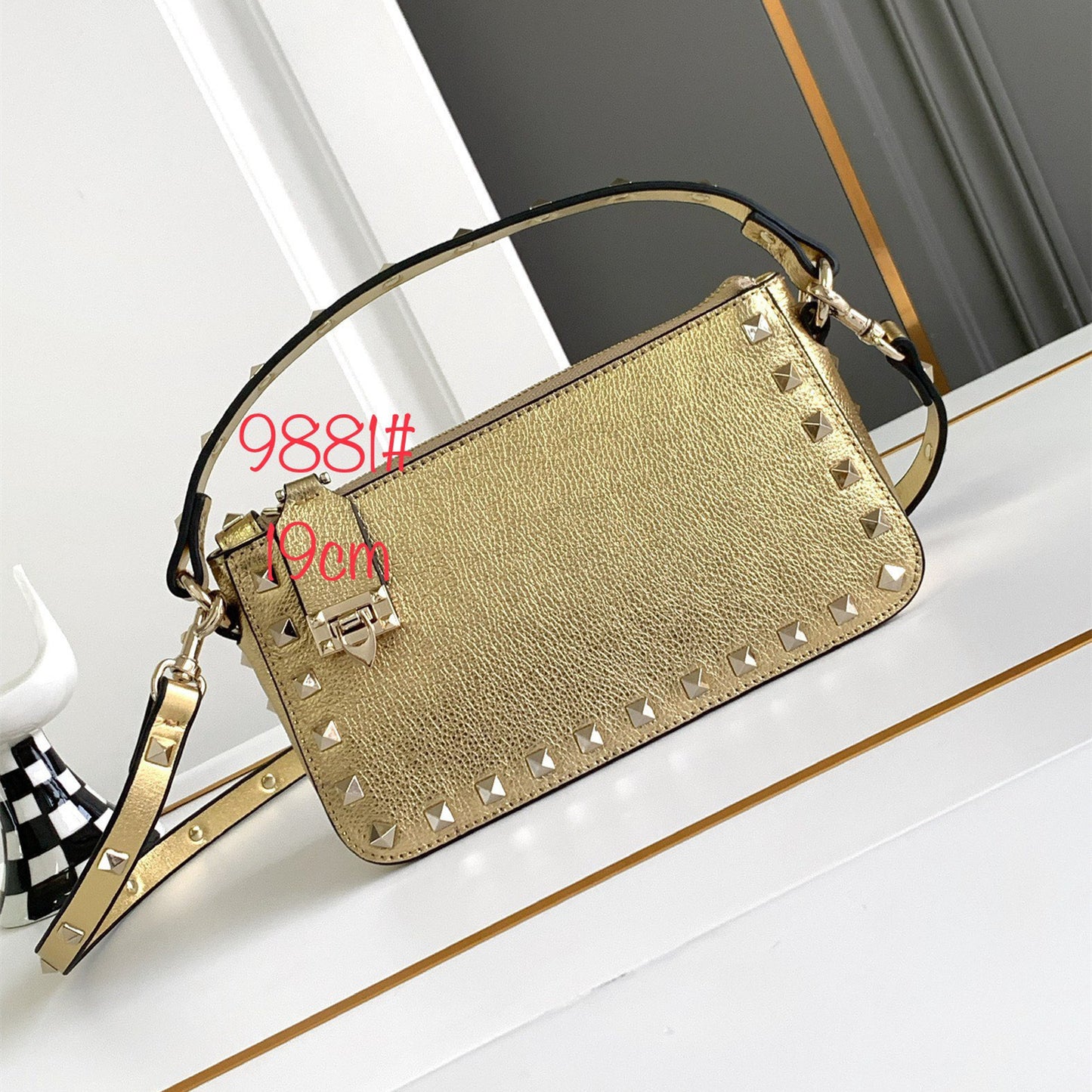 Women's Luxury Fashion Size Lychee Pattern Calfskin Portable Shoulder Bags