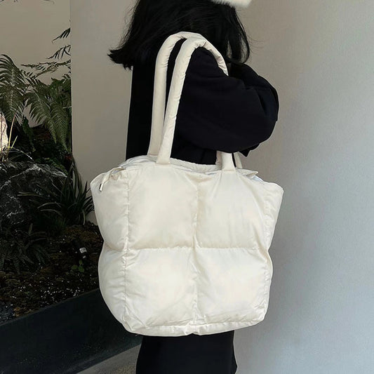 Versatile Large Capacity Down Tuck Cotton Shoulder Bags
