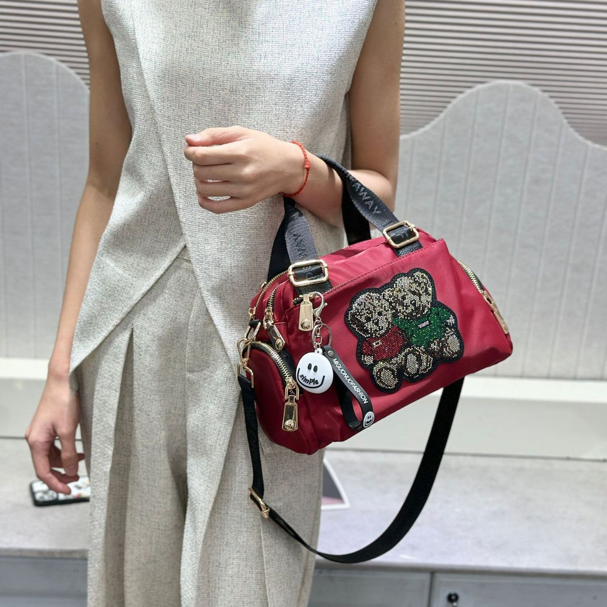 Trendy Graceful Women's Rhinestone Bear Design Bags