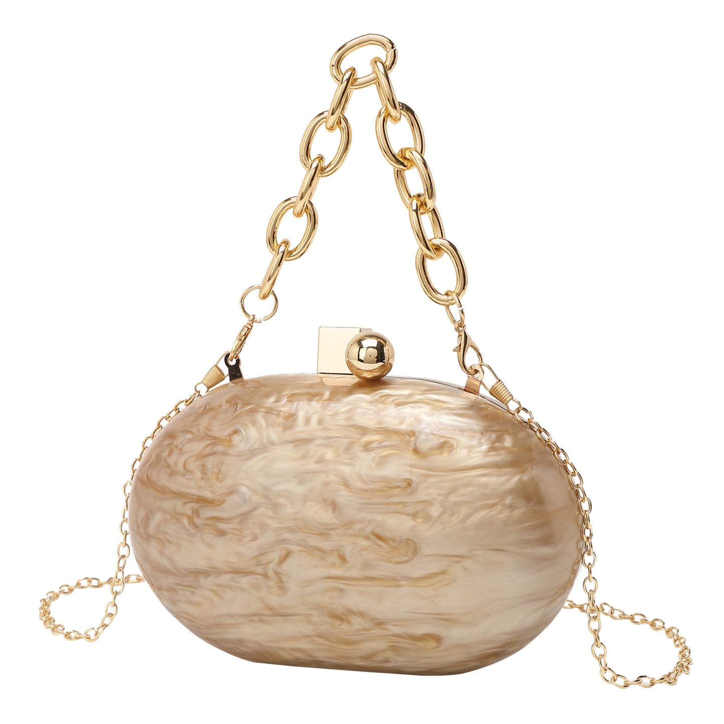 Beautiful Oval Acrylic Fashion Chain Hand Evening Bags
