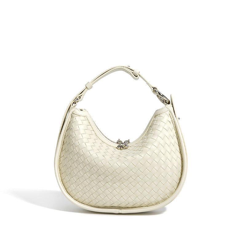 Women's Leather Selenodont Large Capacity Commuter Hand-woven Bags