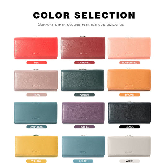 Women's Large Capacity Long Zipper First Layer Ladies Wallets