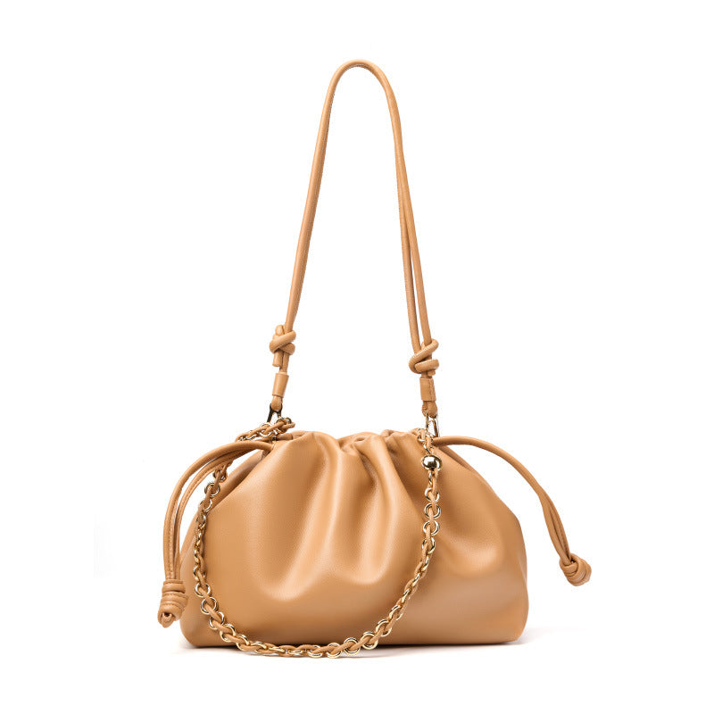Drawstring Lucky Chain Pleated Cloud Portable Crossbody Bags