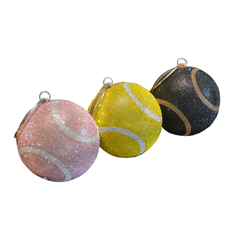 Women's Plastic Diamond Portable Ball Rhinestone Tennis Evening Bags