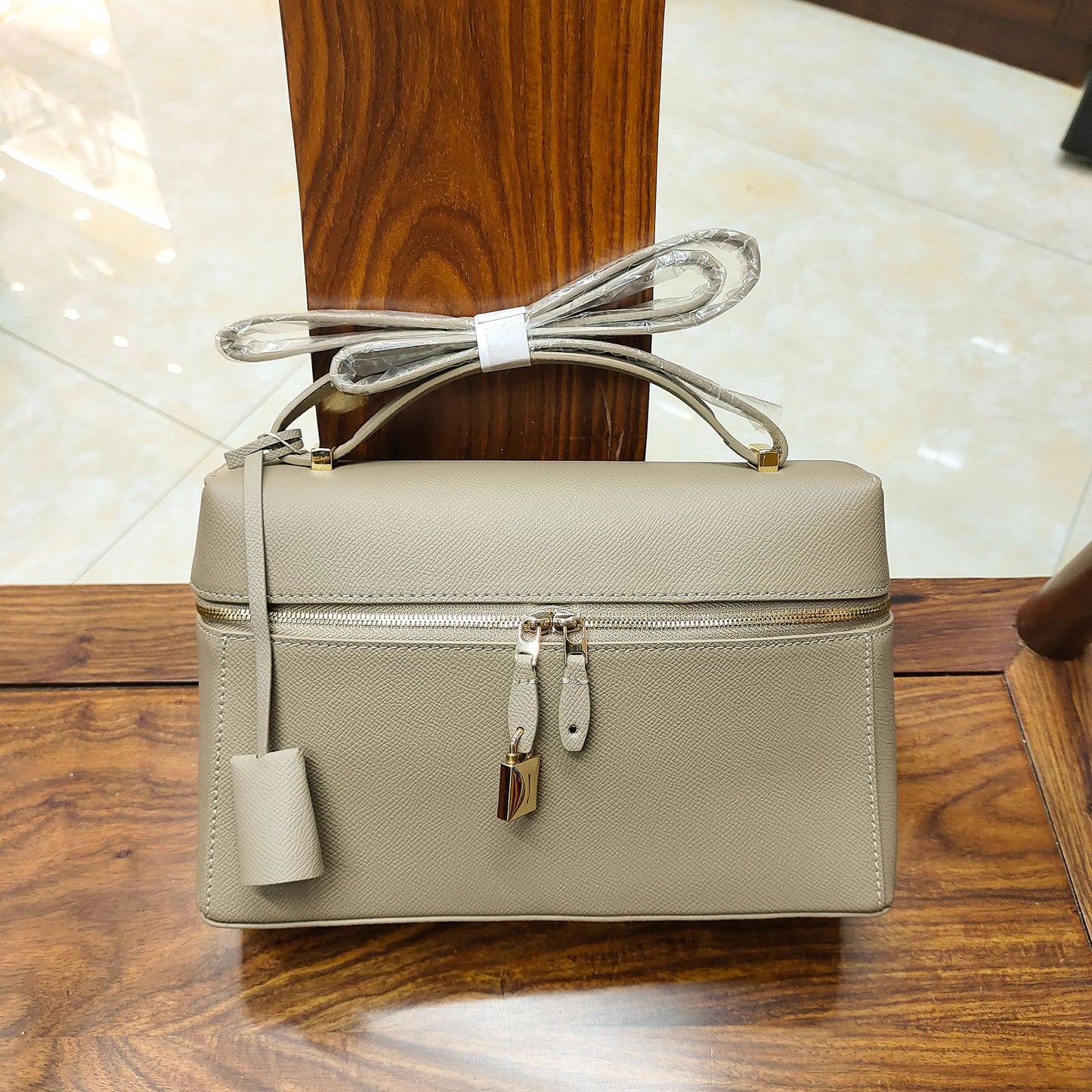 Lunch Box Vintage Genuine Leather Portable Crossbody Bags
