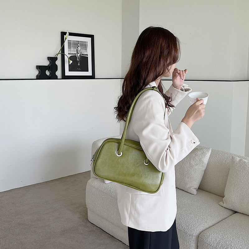 Portable Lunch Design Light Luxury Boston Female Shoulder Bags