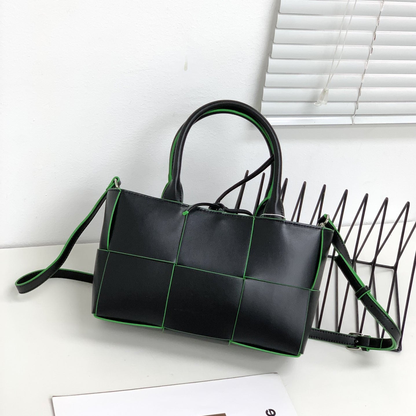 Cowhide Woven Genuine Leather Fashion Simple Tote Bags