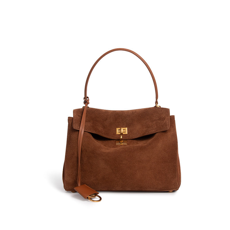 Women's Frosted Soft Leather High-grade Genuine Retro Large Crossbody Bags