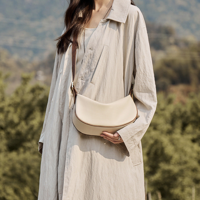 Women's Summer Dumpling Genuine Leather Underarm Large Shoulder Bags