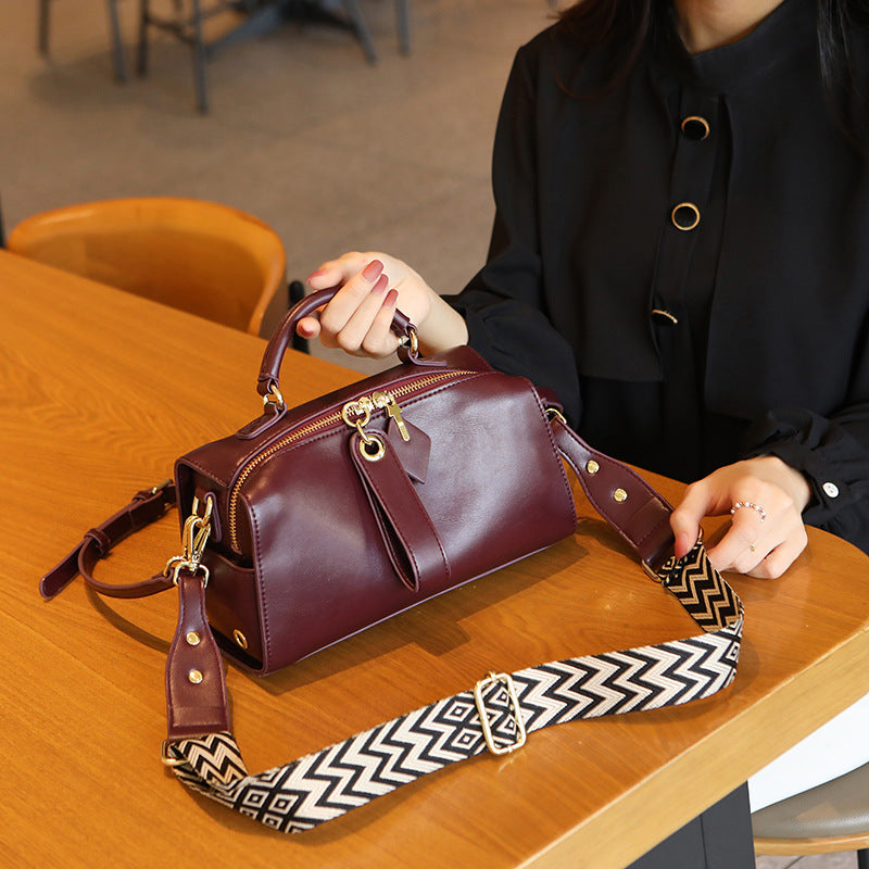 Boston Pillow Retro Solid Color Large Capacity Crossbody Bags