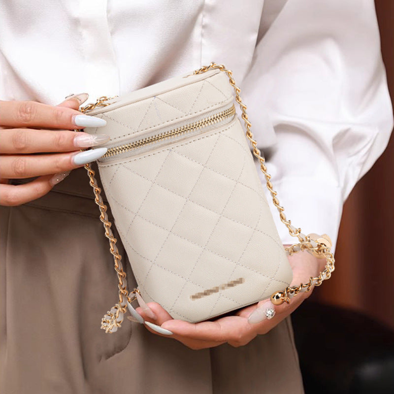 Women's High-grade Versatile Box Diamond Pattern Chain Crossbody Bags