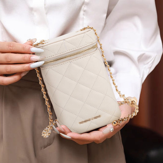 Women's High-grade Versatile Box Diamond Pattern Chain Crossbody Bags