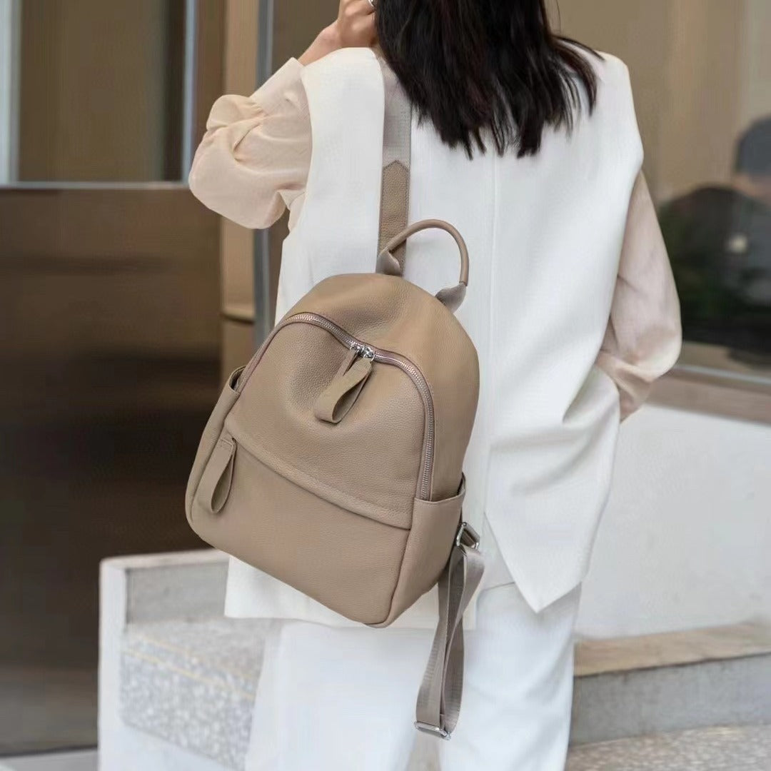 Layer Cowhide Large Capacity Leather Commute Backpacks