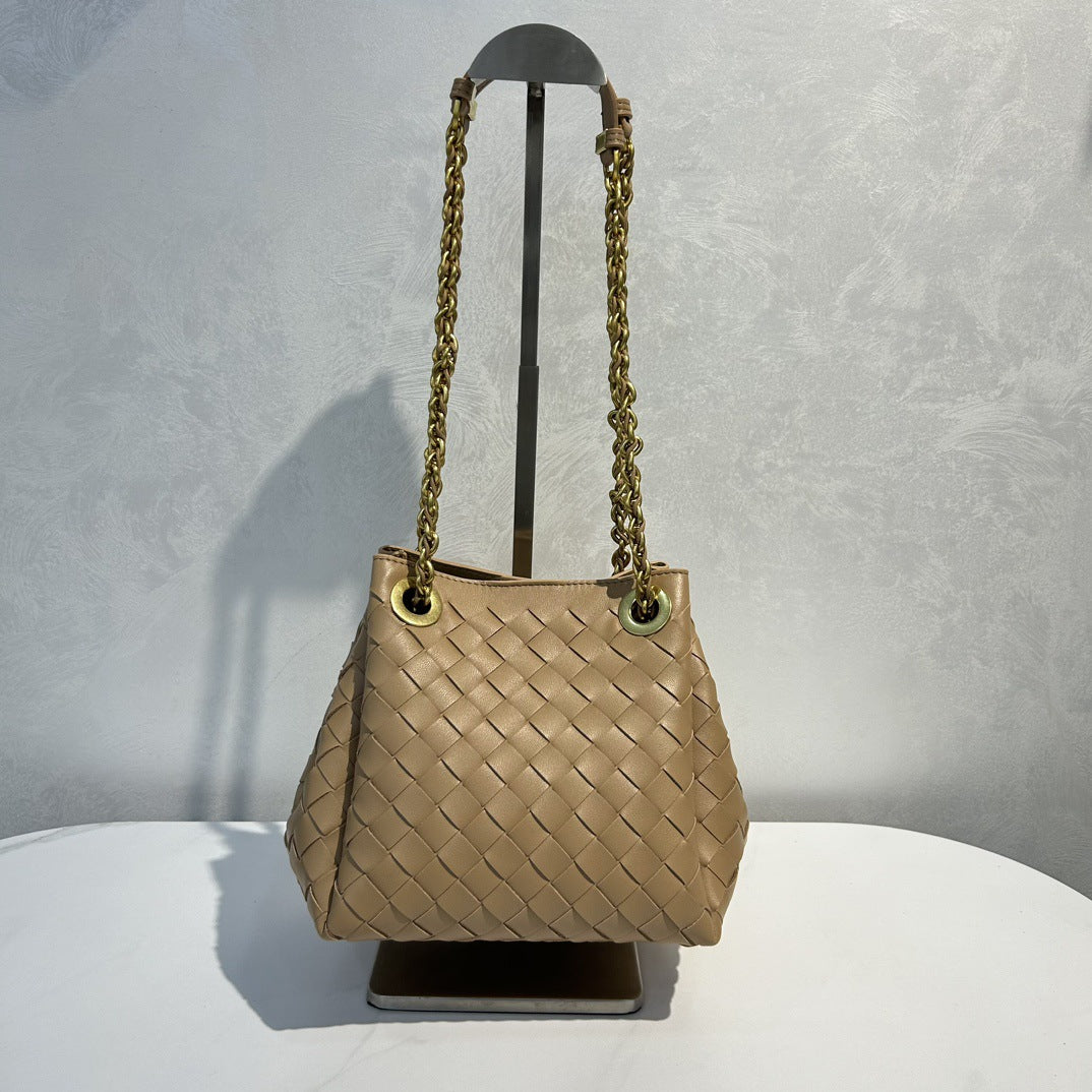 Women's Parachute Handmade Genuine Leather Woven Shoulder Bags