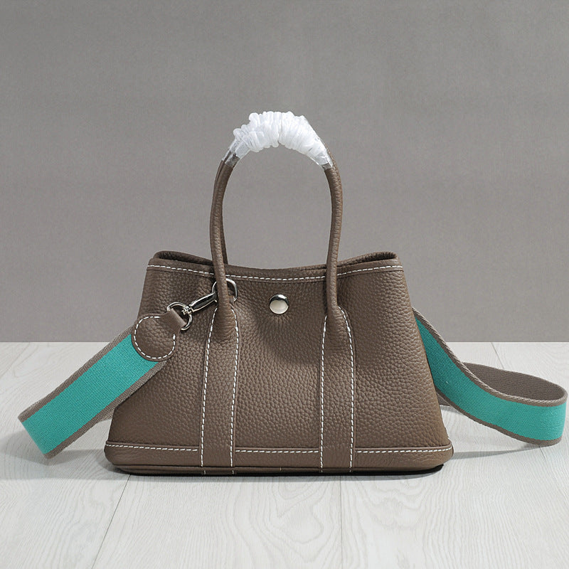 Women's Cowhide Leather Portable Big Shopping Shoulder Bags